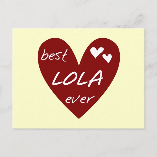 Red Heart Best Lola Ever T-shirts en cadeautjes Briefkaart (Voorkant)