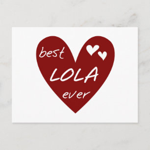 Red Heart Best Lola Ever T-shirts en cadeautjes Briefkaart