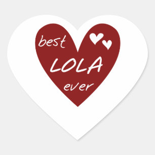 Red Heart Best Lola Ever T-shirts en cadeautjes Hart Sticker