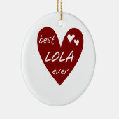 Red Heart Best Lola Ever T-shirts en cadeautjes Keramisch Ornament (Rechts)