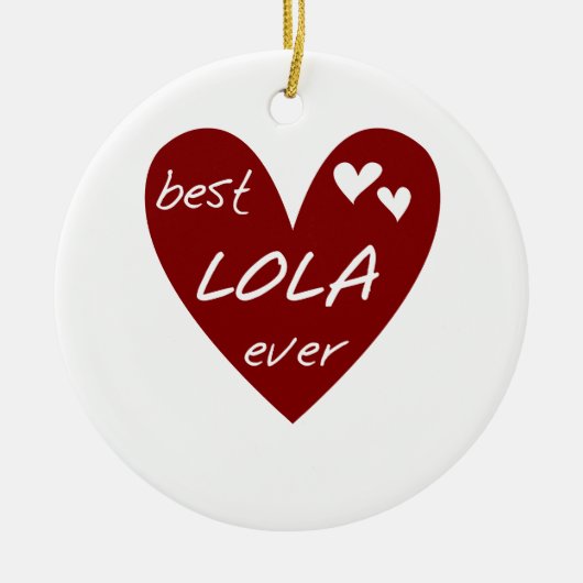Red Heart Best Lola Ever T-shirts en cadeautjes Keramisch Ornament (Voorkant)