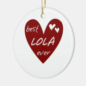 Red Heart Best Lola Ever T-shirts en cadeautjes Keramisch Ornament (Links)