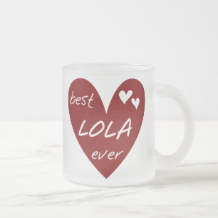 Red Heart Best Lola Ever T-shirts en cadeautjes Matglas Koffiemok