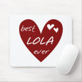 Red Heart Best Lola Ever T-shirts en cadeautjes Muismat (Met muis)