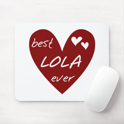 Red Heart Best Lola Ever T-shirts en cadeautjes Muismat (Met muis)