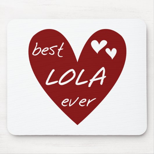 Red Heart Best Lola Ever T-shirts en cadeautjes Muismat (Voorkant)