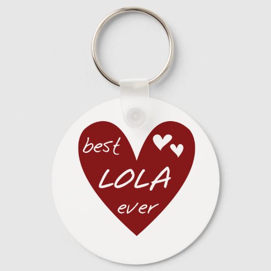 Red Heart Best Lola Ever T-shirts en cadeautjes Sleutelhanger (Voorkant)
