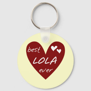 Red Heart Best Lola Ever T-shirts en cadeautjes Sleutelhanger