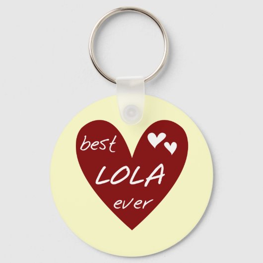 Red Heart Best Lola Ever T-shirts en cadeautjes Sleutelhanger (Voorkant)