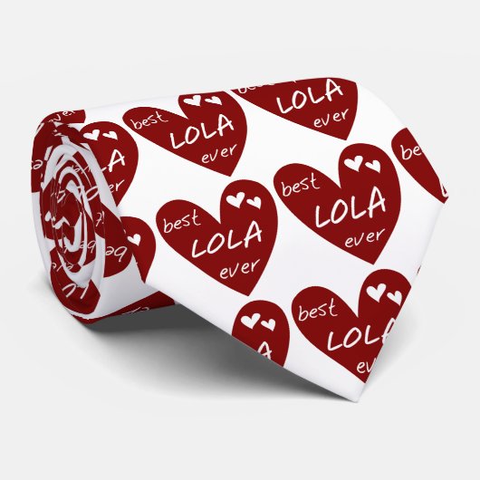 Red Heart Best Lola Ever T-shirts en cadeautjes Stropdas (Opgerold)