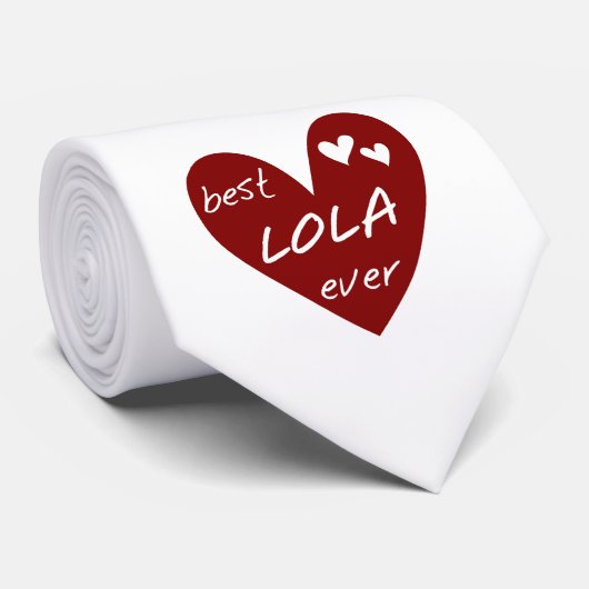 Red Heart Best Lola Ever T-shirts en cadeautjes Stropdas (Opgerold)