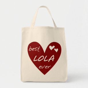 Red Heart Best Lola Ever T-shirts en cadeautjes Tote Bag