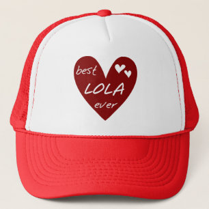 Red Heart Best Lola Ever T-shirts en cadeautjes Trucker Pet