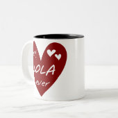 Red Heart Best Lola Ever T-shirts en cadeautjes Tweekleurige Koffiemok (Voorkant links)
