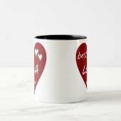 Red Heart Best Lola Ever T-shirts en cadeautjes Tweekleurige Koffiemok (Center)