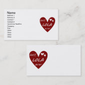 Red Heart Best Lola Ever T-shirts en cadeautjes Visitekaartje (Voorkant / Achterkant)
