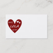 Red Heart Best Lola Ever T-shirts en cadeautjes Visitekaartje (Achterkant)