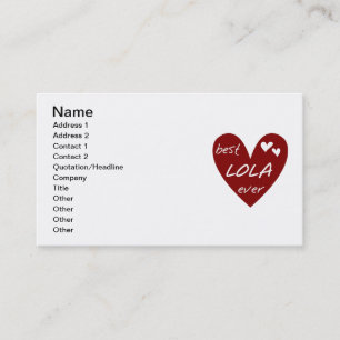 Red Heart Best Lola Ever T-shirts en cadeautjes Visitekaartje