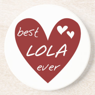 Red Heart Best Lola Ever T-shirts en cadeautjes Zandsteen Onderzetter