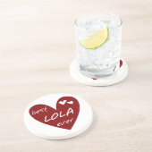 Red Heart Best Lola Ever T-shirts en cadeautjes Zandsteen Onderzetter (Zijkant)