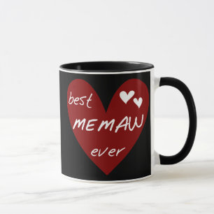 Red Heart Best Memaw Ever T-shirts en cadeautjes Mok