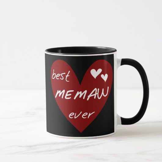 Red Heart Best Memaw Ever T-shirts en cadeautjes Mok (Rechts)