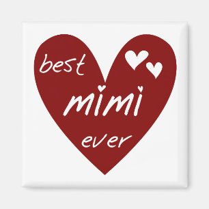 Red Heart Best Mimi Ever Tshirts en Gifts Magneet