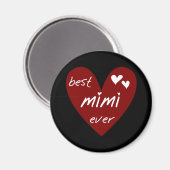 Red Heart Best Mimi Ever Tshirts en Gifts Magneet (Voorkant / Achterkant)