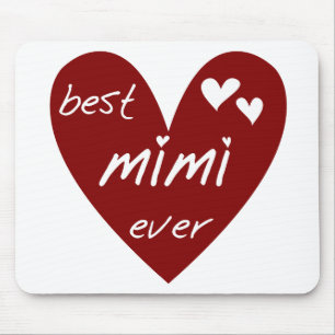 Red Heart Best Mimi Ever Tshirts en Gifts Muismat