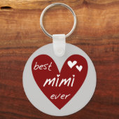Red Heart Best Mimi Ever Tshirts en Gifts Sleutelhanger (Voorkant)