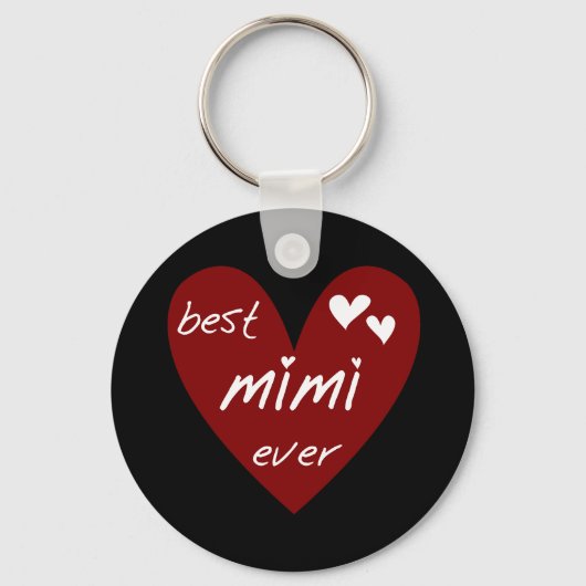 Red Heart Best Mimi Ever Tshirts en Gifts Sleutelhanger (Voorkant)