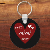 Red Heart Best Mimi Ever Tshirts en Gifts Sleutelhanger (Voorkant)