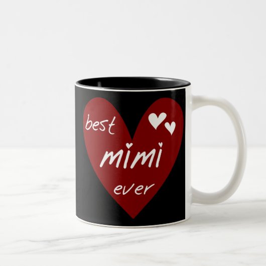 Red Heart Best Mimi Ever Tshirts en Gifts Tweekleurige Koffiemok (Rechts)