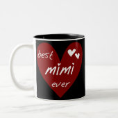 Red Heart Best Mimi Ever Tshirts en Gifts Tweekleurige Koffiemok (Links)