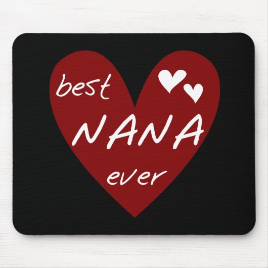 Red Heart Best Nana Ever T-shirts en cadeautjes Muismat (Voorkant)