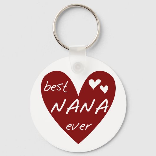 Red Heart Best Nana Ever T-shirts en cadeautjes Sleutelhanger (Voorkant)