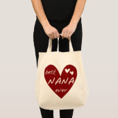 Red Heart Best Nana Ever T-shirts en cadeautjes Tote Bag (Voorkant (product))