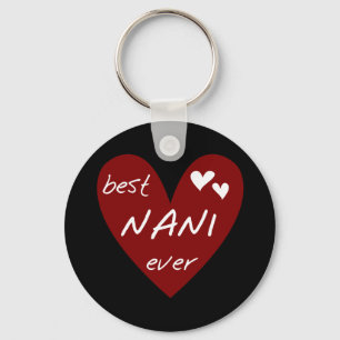 Red Heart Best Nani Ever T-shirts en GIfts Sleutelhanger