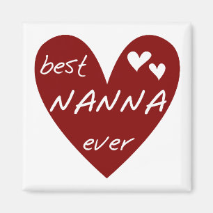 Red Heart Best Nanna Ever t-shirts en cadeautjes Magneet