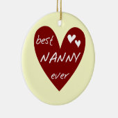 Red Heart Best Nanny Ever T-shirts en cadeautjes Keramisch Ornament (Rechts)