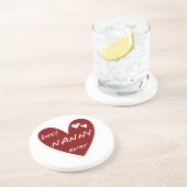 Red Heart Best Nanny Ever T-shirts en cadeautjes Zandsteen Onderzetter (Zijkant)
