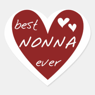 Red Heart Best Nonna Ever T-shirts cadeaus Hart Sticker