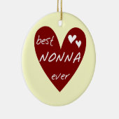 Red Heart Best Nonna Ever T-shirts cadeaus Keramisch Ornament (Rechts)