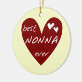 Red Heart Best Nonna Ever T-shirts cadeaus Keramisch Ornament (Links)