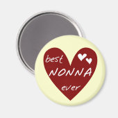 Red Heart Best Nonna Ever T-shirts cadeaus Magneet (Voorkant / Achterkant)