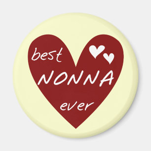 Red Heart Best Nonna Ever T-shirts cadeaus Magneet