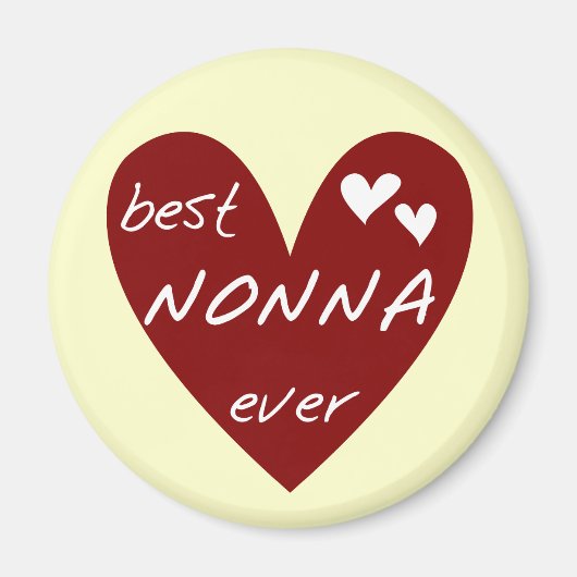 Red Heart Best Nonna Ever T-shirts cadeaus Magneet (Voorkant)