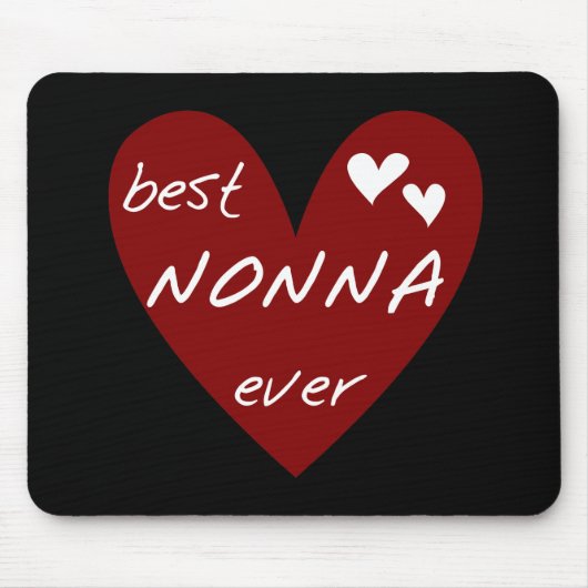 Red Heart Best Nonna Ever T-shirts cadeaus Muismat (Voorkant)