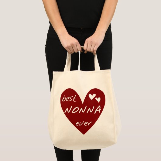 Red Heart Best Nonna Ever T-shirts cadeaus Tote Bag (Voorkant (product))