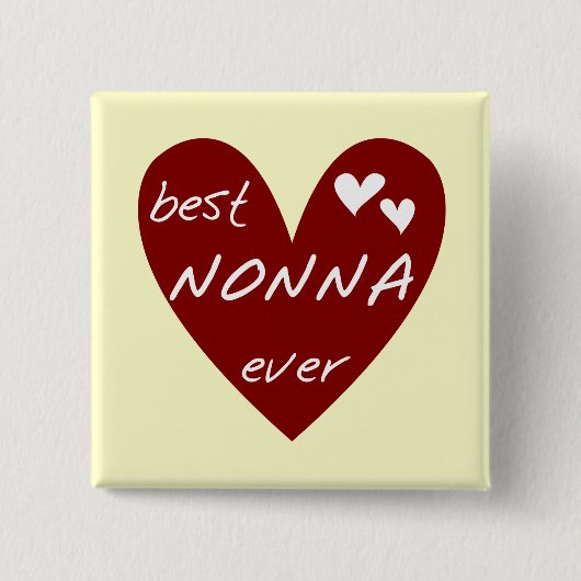 Red Heart Best Nonna Ever T-shirts cadeaus Vierkante Button 5,1 Cm (Voorkant)